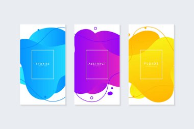 Sosyal medya öyküleri için sıvı Şekil şablon. Başlık sayfası veya sosyal medya için arka plan