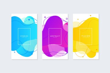 Sosyal medya öyküleri için sıvı Şekil şablon. Başlık sayfası veya sosyal medya için arka plan