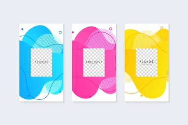 Sosyal medya öyküleri için sıvı Şekil şablon. Başlık sayfası veya sosyal medya için arka plan