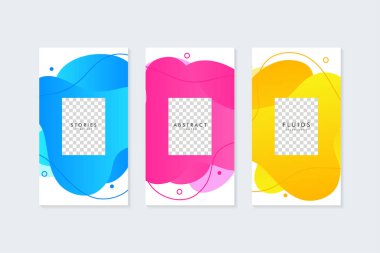 Sosyal medya öyküleri için sıvı Şekil şablon. Başlık sayfası veya sosyal medya için arka plan