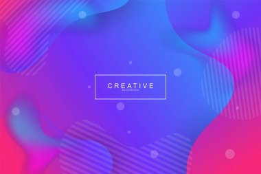 Akışkan açılış sayfası, mavi ve mor arka plan. Sıvı, sıvı, dalgalı, degrade, akan, dinamik şekil arka plan. Modaya uygun ve modern arka plan renkleri. Cool banner tasarım şablonu.