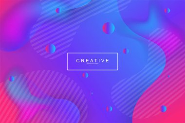 Akışkan açılış sayfası, mavi ve mor arka plan. Sıvı, sıvı, dalgalı, degrade, akan, dinamik şekil arka plan. Modaya uygun ve modern arka plan renkleri. Cool banner tasarım şablonu.