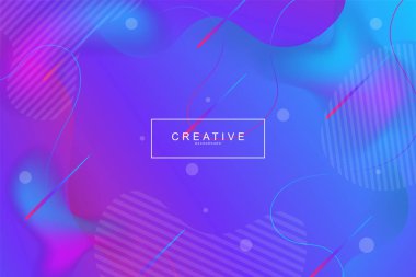 Akışkan açılış sayfası, mavi ve mor arka plan. Sıvı, sıvı, dalgalı, degrade, akan, dinamik şekil arka plan. Modaya uygun ve modern arka plan renkleri. Cool banner tasarım şablonu.