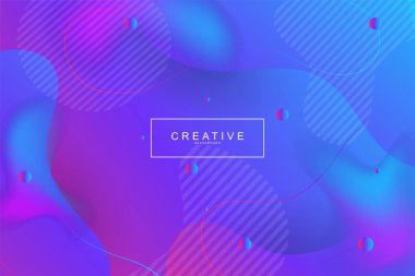 Akışkan açılış sayfası, mavi ve mor arka plan. Sıvı, sıvı, dalgalı, degrade, akan, dinamik şekil arka plan. Modaya uygun ve modern arka plan renkleri. Cool banner tasarım şablonu.