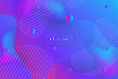Akışkan açılış sayfası, mavi ve mor arka plan. Sıvı, sıvı, dalgalı, degrade, akan, dinamik şekil arka plan. Modaya uygun ve modern arka plan renkleri. Cool banner tasarım şablonu.