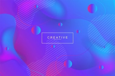 Akışkan açılış sayfası, mavi ve mor arka plan. Sıvı, sıvı, dalgalı, degrade, akan, dinamik şekil arka plan. Modaya uygun ve modern arka plan renkleri. Cool banner tasarım şablonu.
