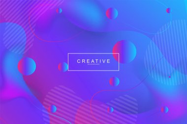 Akışkan açılış sayfası, mavi ve mor arka plan. Sıvı, sıvı, dalgalı, degrade, akan, dinamik şekil arka plan. Modaya uygun ve modern arka plan renkleri. Cool banner tasarım şablonu.
