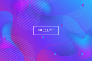 Akışkan açılış sayfası, mavi ve mor arka plan. Sıvı, sıvı, dalgalı, degrade, akan, dinamik şekil arka plan. Modaya uygun ve modern arka plan renkleri. Cool banner tasarım şablonu.