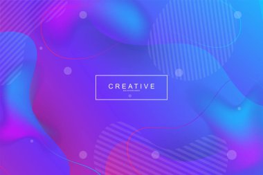 Akışkan açılış sayfası, mavi ve mor arka plan. Sıvı, sıvı, dalgalı, degrade, akan, dinamik şekil arka plan. Modaya uygun ve modern arka plan renkleri. Cool banner tasarım şablonu.