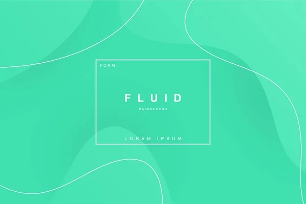 Fluid Landing Page Green Background Fluid Liquid Wavy Gradient Flowing — Stock Vector