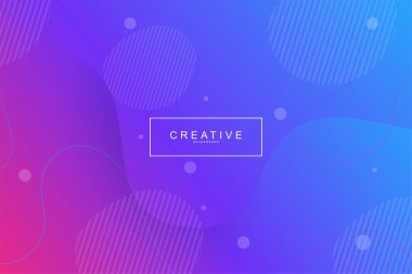 Akışkan açılış sayfası, mavi ve mor arka plan. Sıvı, sıvı, dalgalı, degrade, akan, dinamik şekil arka plan. Modaya uygun ve modern arka plan renkleri. Yaratıcı banner tasarım şablonu.