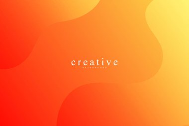 Akışkan açılış sayfası, turuncu ve sarı arka plan. Sıvı, sıvı, dalgalı, degrade, akan, dinamik şekil arka plan. Modaya uygun ve modern arka plan renkleri. Yaratıcı banner tasarım şablonu.