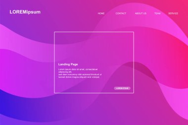 Açılış sayfası, pembe ve mor arka plan. Sıvı, sıvı, dalgalı, degrade, akan, dinamik şekil arka plan. Modaya uygun ve modern arka plan renkleri. Yaratıcı banner tasarım şablonu.
