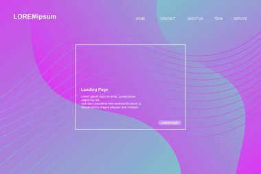 Açılış sayfası, pembe ve mavi arka plan. Sıvı, sıvı, dalgalı, degrade, akan, dinamik şekil arka plan. Modaya uygun ve modern arka plan renkleri. Yaratıcı banner tasarım şablonu.