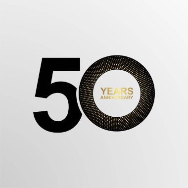 Gri arkaplanda siyah sembolleri kutlamanın elli yıllık yıldönümü