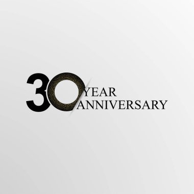 thirty years anniversary celebrating black symbols on grey background