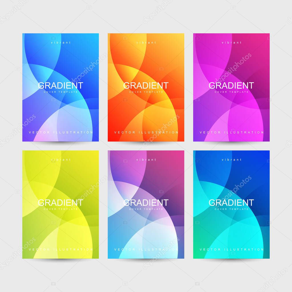Fluid, liquid, wavy, gradient, flowing, dynamic shape background set. Trendy and modern background colors. Creative banner design template.