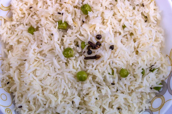 Weißer Gekochter Reis Schüssel Nahaufnahme — Stockfoto