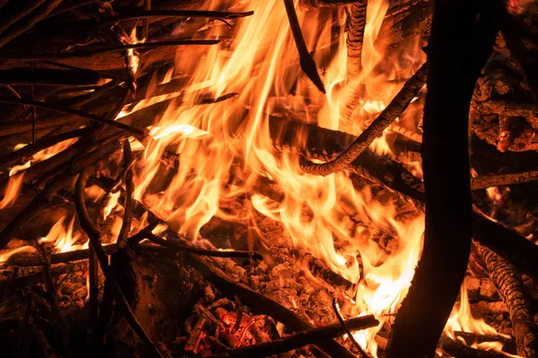 Дрова Горять Концепцію Опалення Деревини — стокове фото