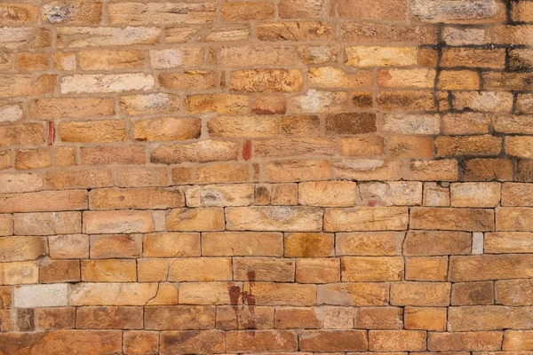 Texture of the old masonry walls made of natural stones and bricks