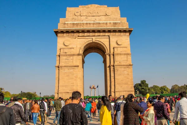 Нью-Дели, Индия - февраль 2019 года. Ворота Индии это военная записка. — стоковое фото