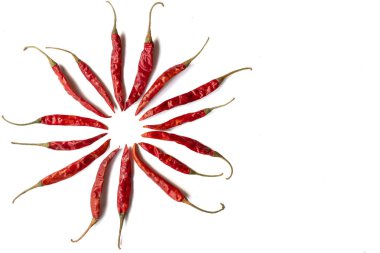 Kuru kırmızı soğuk veya Chill beyaz arka planda izole.