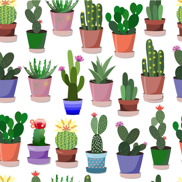 Shelf with cactus pattern