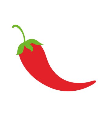 kırmızı biber düz Meksika simgesi jalapeno vektör çizim üzerinde beyaz izole 