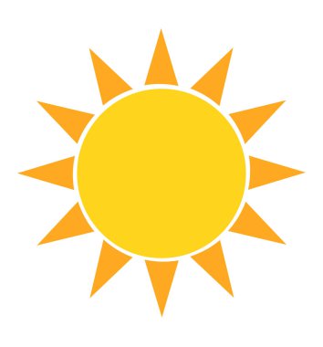  Güneş simge vektör çizim üzerinde beyaz izole 