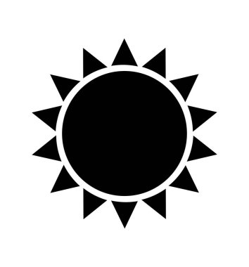 Güneş simgesi illüstrasyon izole beyaz arka plan vektör 