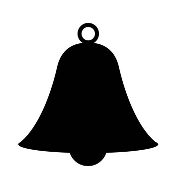 zil simgesini handbell hat izole işareti