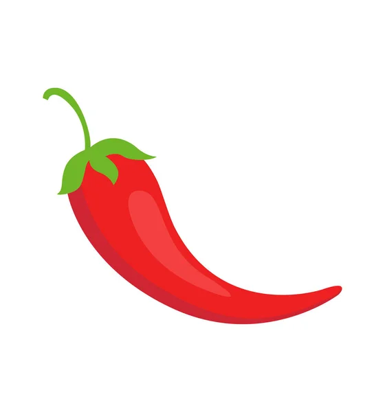 Chili mexicano icono rojo plano, ilustración vectorial aislado sobre fondo blanco — Archivo Imágenes Vectoriales