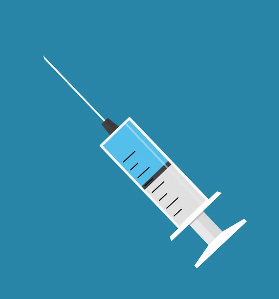 Sprutan ikonen vektor för injektion vaccin vätska isolerad på bakgrunden — Stock vektor