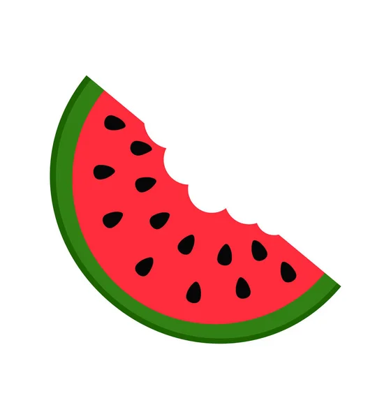 Vektor ikon semangka datar terisolasi pada warna putih - Stok Vektor