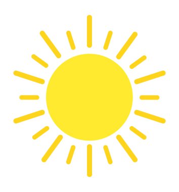 Güneş beyaz izole simge vektör çizim karikatür 