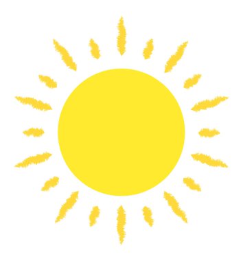 Güneş vektör çizgi film simgesi illüstrasyon izole 