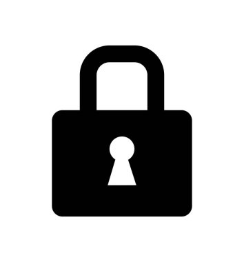 Kilit simge vektör düz stil üzerinde beyaz izole 