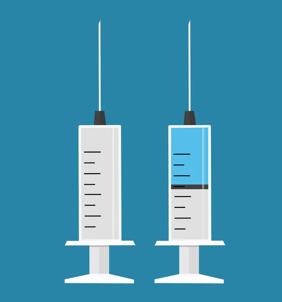 Sprutan ikonen vektor för injektion vaccin vätska isolerad på bakgrunden — Stock vektor