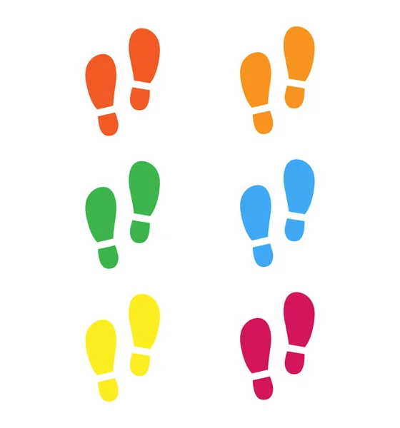 Colorful footprints icon set vector illustration isolated — Stock Vector