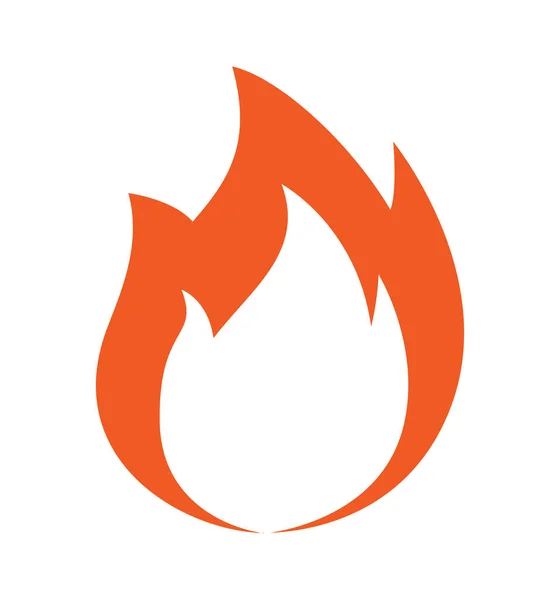 Icona del fuoco fiamme vettoriale illustrazione isolata su bianco — Vettoriale Stock