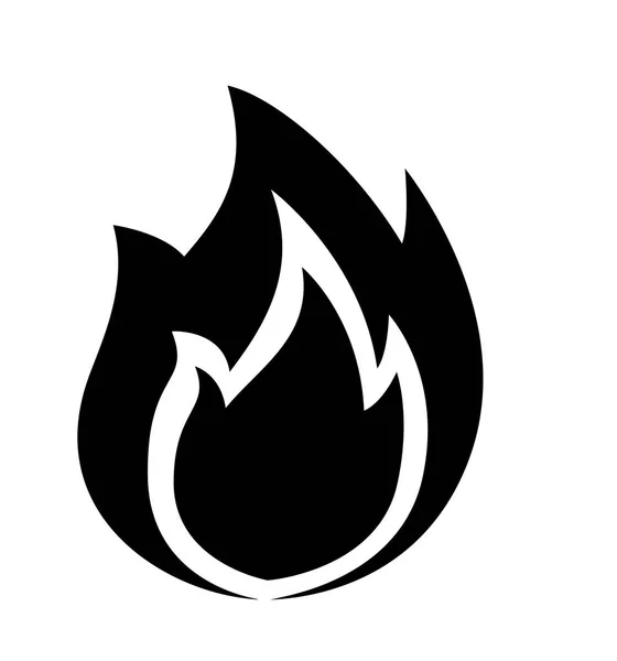 Illustrazione vettoriale dell'icona del fuoco isolata su bianco — Vettoriale Stock