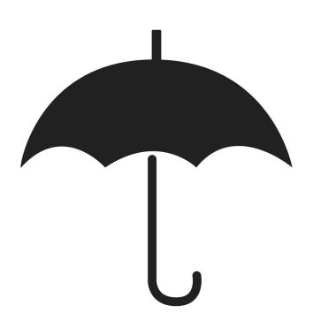 İzole Siyah şemsiye illüstrasyon simge vektör