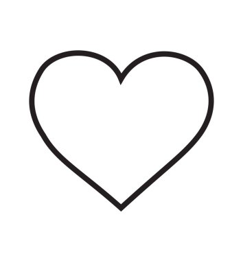 Kalp simge vektör lineer piktogram beyaz izole