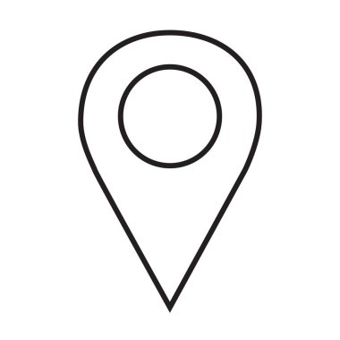 Harita işaretçi PIN satırı simgesi düz vektör izole