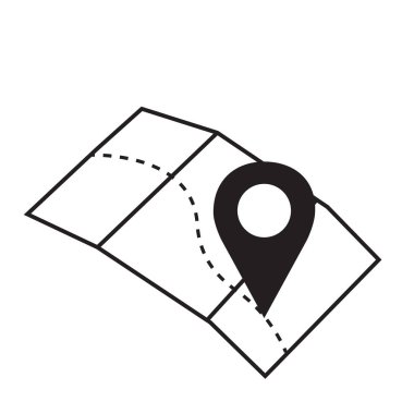 PIN işareti konumu harita simge vektör çizim ile