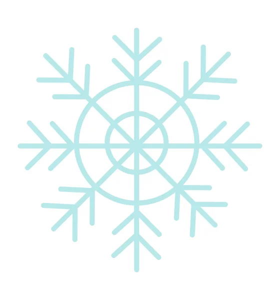 Sneeuwvlok pictogram platte vectorillustratie op witte achtergrond — Stockvector