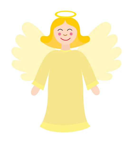 Navidad lindo ángel vector aislado en blanco — Archivo Imágenes Vectoriales