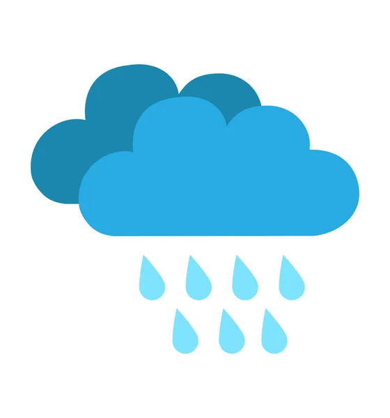 Regn molnikonen isolerad på vit bakgrund vektorillustration för webbdesign, app, väder — Stock vektor