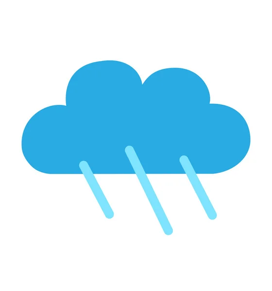 Regn moln platta ikonen isolerad på vit bakgrund vektorillustration för webbdesign, app, väder — Stock vektor