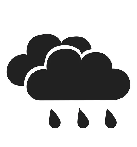 Pioggia icona nuvola piatta isolato su sfondo bianco simbolo per la progettazione del sito web, app, meteo vettoriale illustrazione — Vettoriale Stock